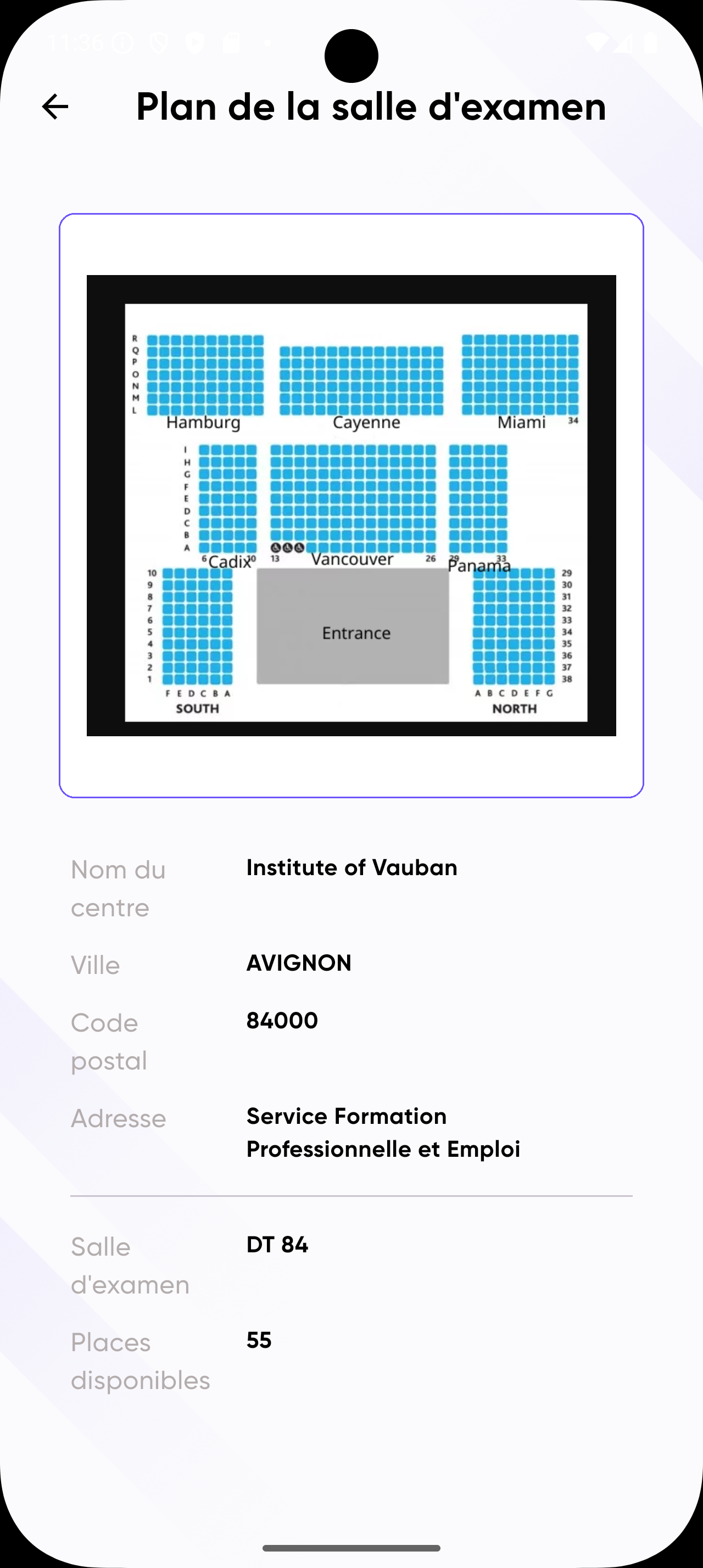 Attribution des places