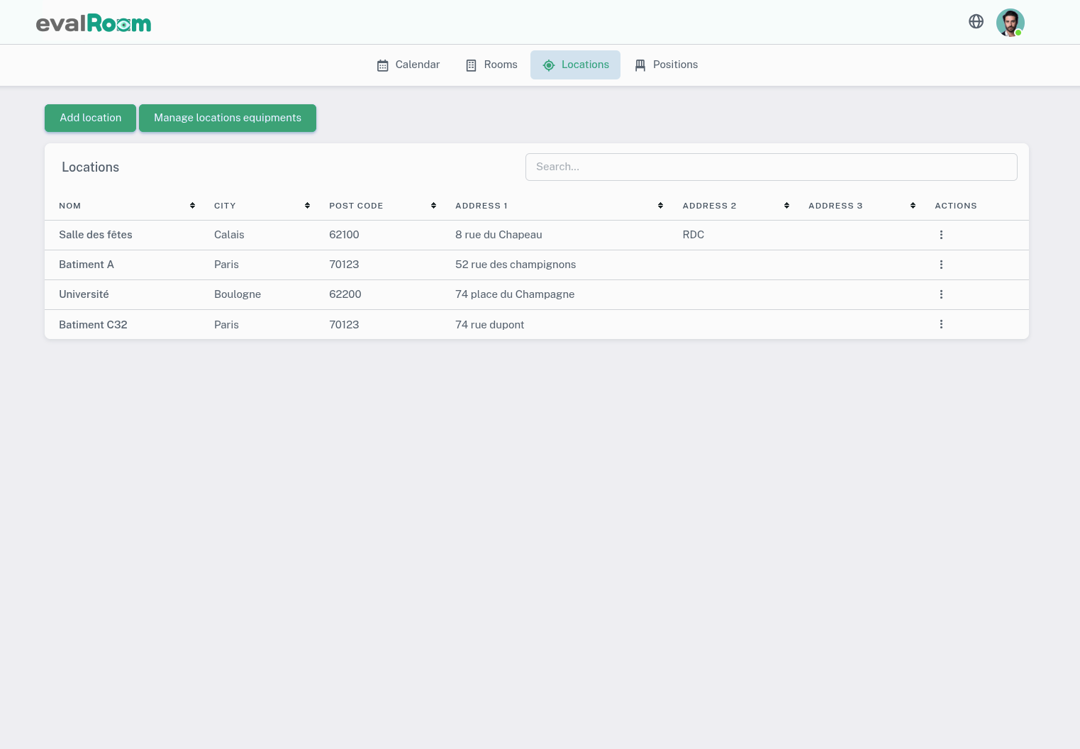 Dashboard principal